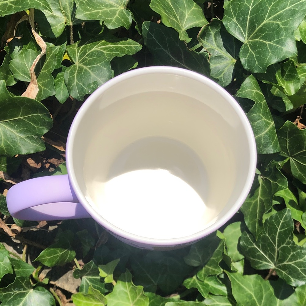 Lilac Butterfly Ceramic Mug with Gold Accent - Picture 3 of 4